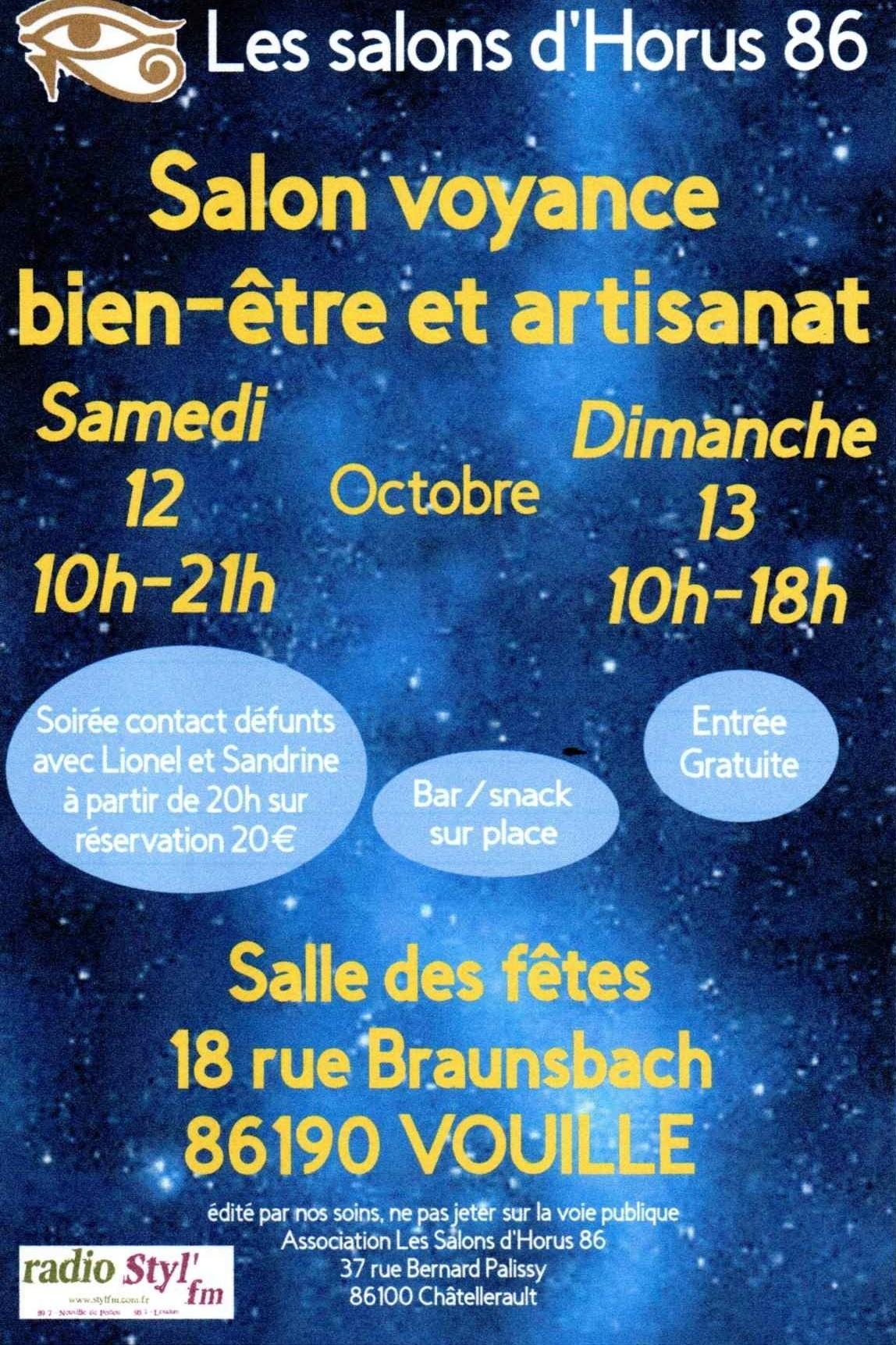 Salon Voyance, bien-être et artisanat les 12 et 13 Octobre à Vouillé.