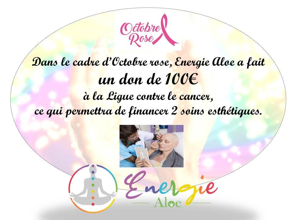 Energie Aloe soutient la lutte contre le cancer